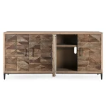 Maverick Solid Wood 4dr Cabinet Dining Storage Brown 19