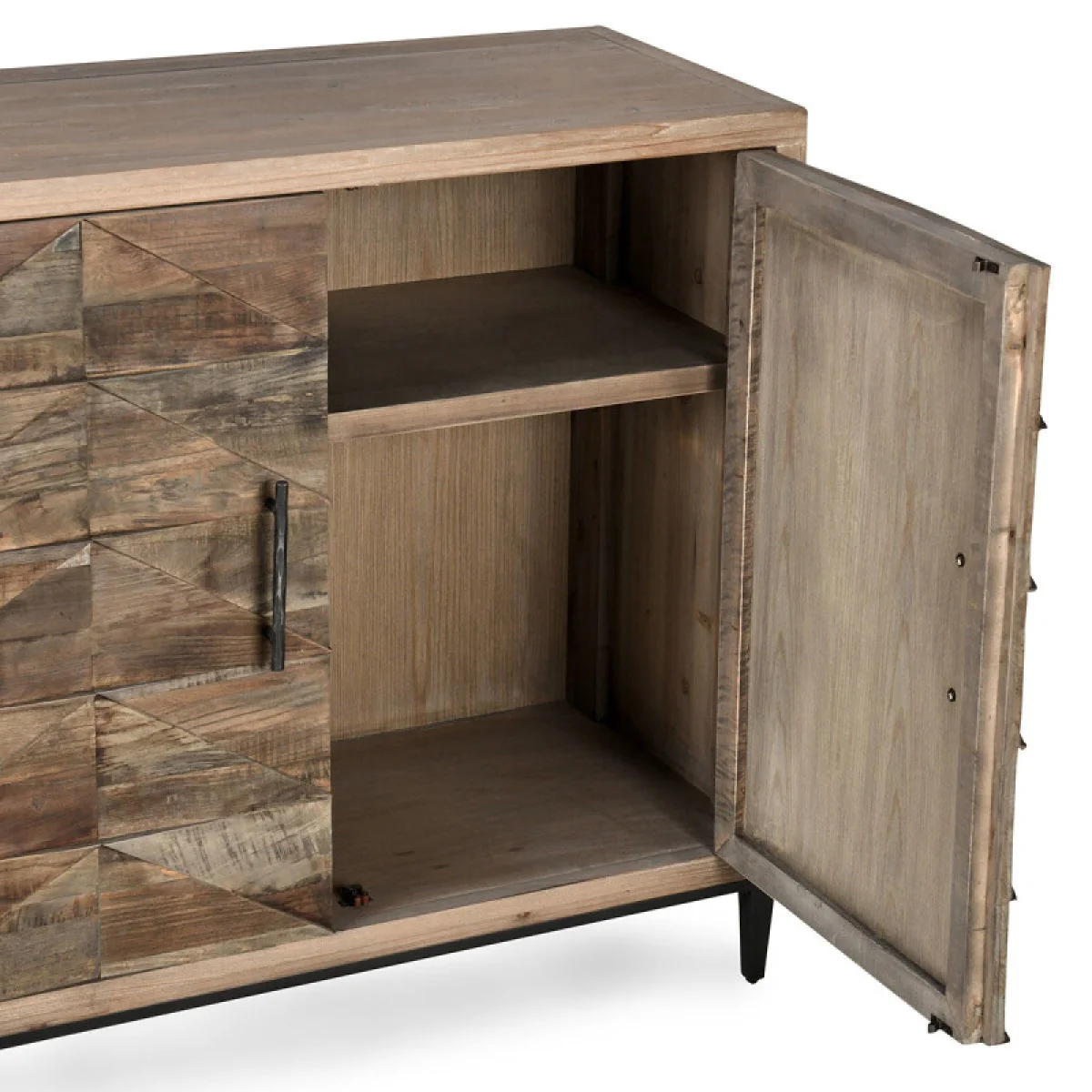 Maverick Solid Wood 4dr Cabinet Dining Storage Brown 10