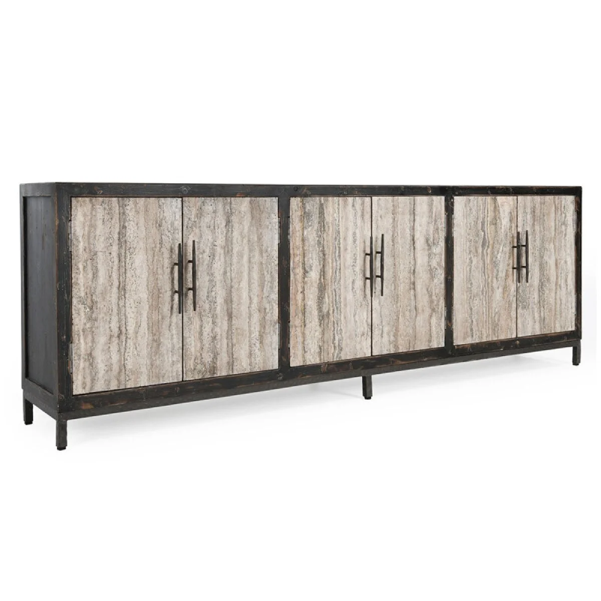 Lisbon Solid Wood 6dr Cabinet Dining Storage black 4