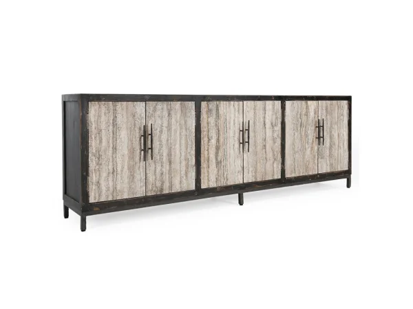 Lisbon Solid Wood 6dr Cabinet Dining Storage black