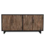 Anton Solid Wood 4dr Cabinet Dining Storage black 16