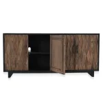 Anton Solid Wood 4dr Cabinet Dining Storage black 18