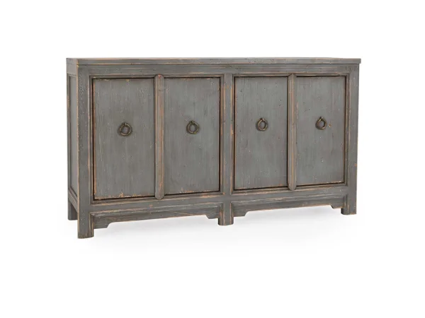 Anton Solid Wood 4dr Cabinet Dining Storage black 25