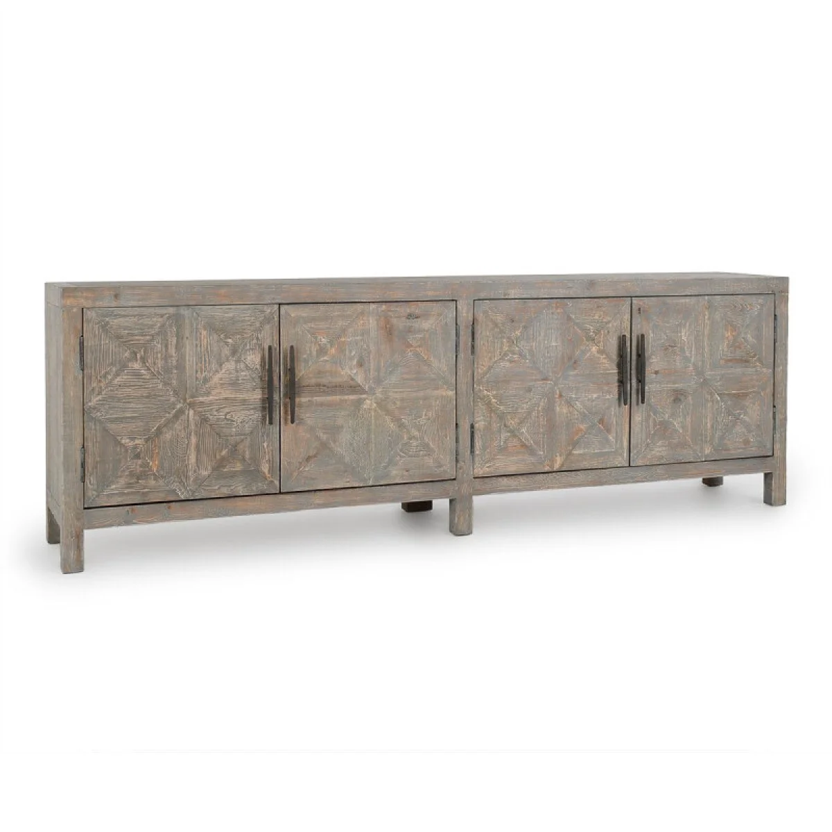 Elani Solid Wood 4dr Cabinet – Timeworn Gray Dining Storage Classic Home 4