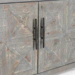 Elani Solid Wood 4dr Cabinet – Timeworn Gray Dining Storage Classic Home 21