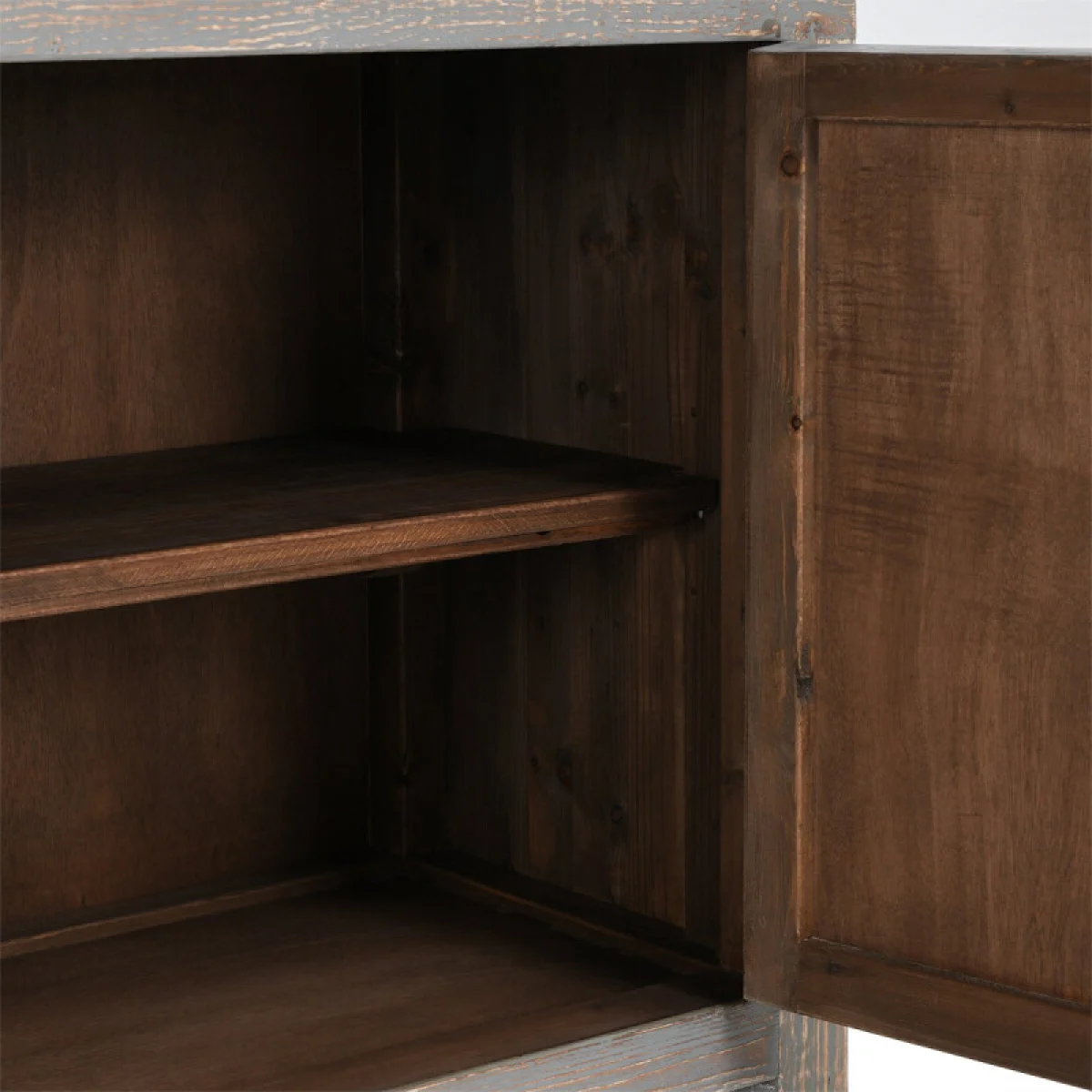 Elani Solid Wood 4dr Cabinet – Timeworn Gray Dining Storage Classic Home 12