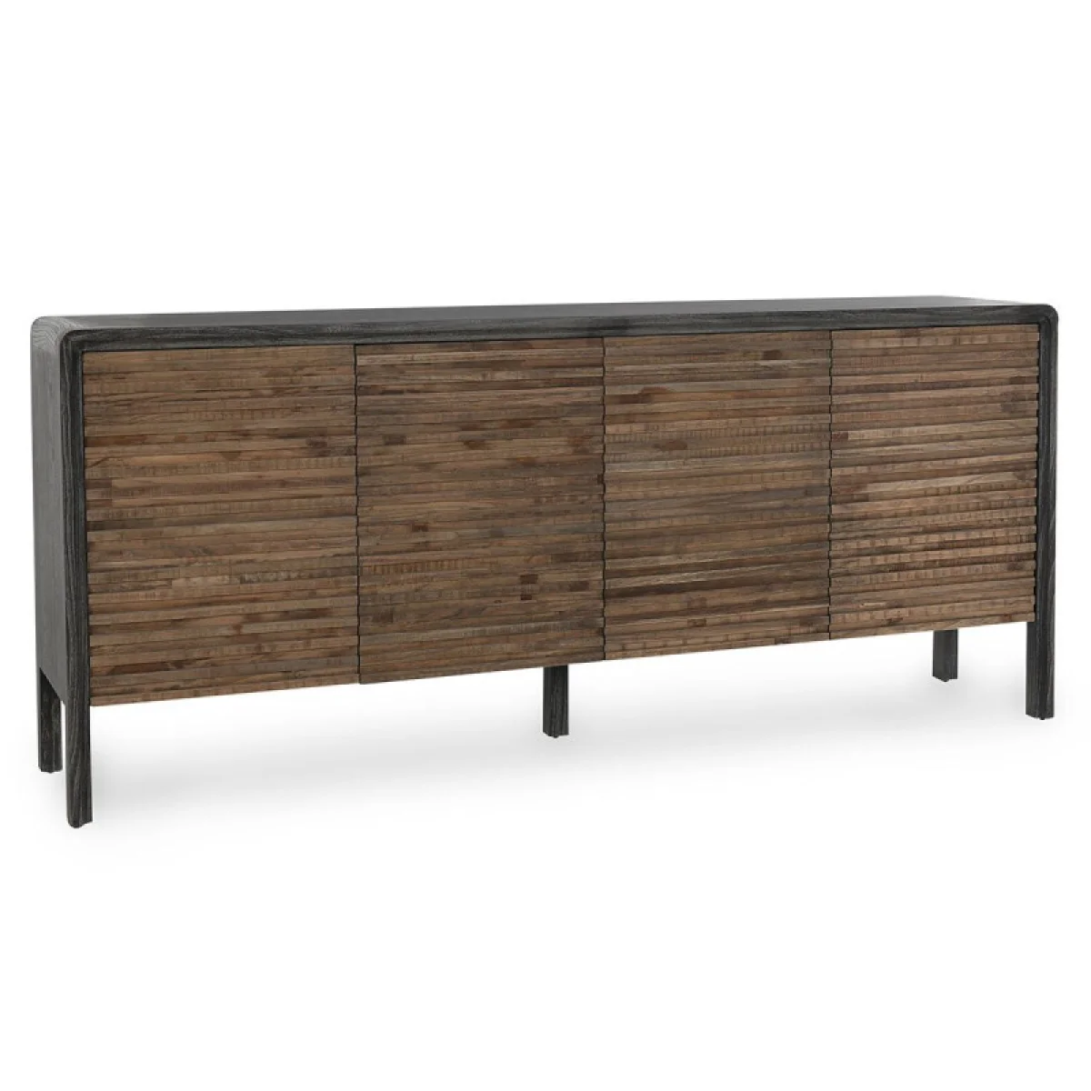 Elodie Solid Wood 4dr Cabinet Dining Storage black 4