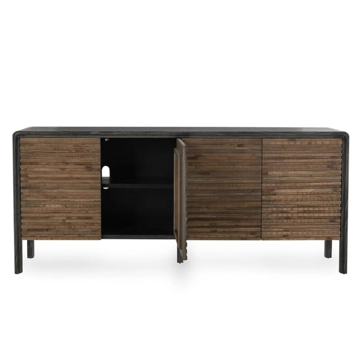 Elodie Solid Wood 4dr Cabinet Dining Storage black 8