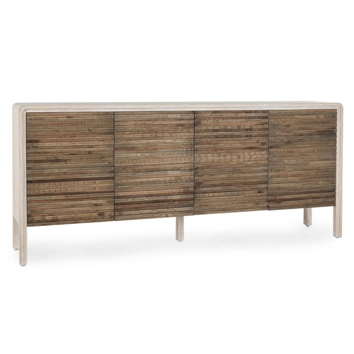 Elodie Solid Wood 4dr Cabinet – Beige-natural Dining Storage Beige/Natural 4