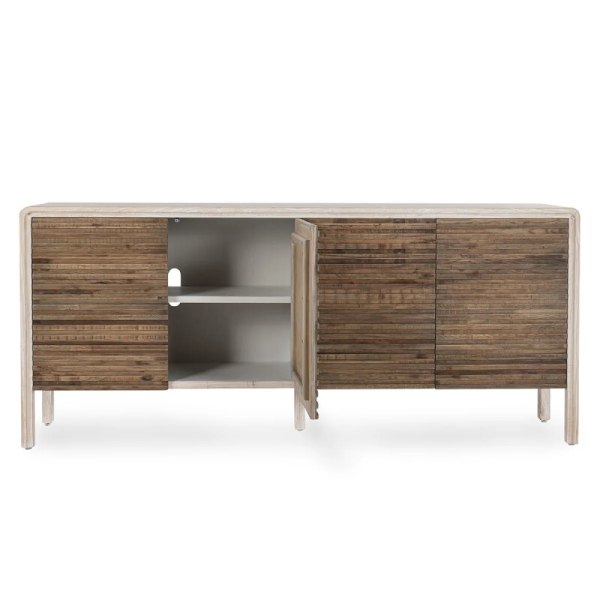 Elodie Solid Wood 4dr Cabinet – Beige-natural Dining Storage Beige/Natural 8