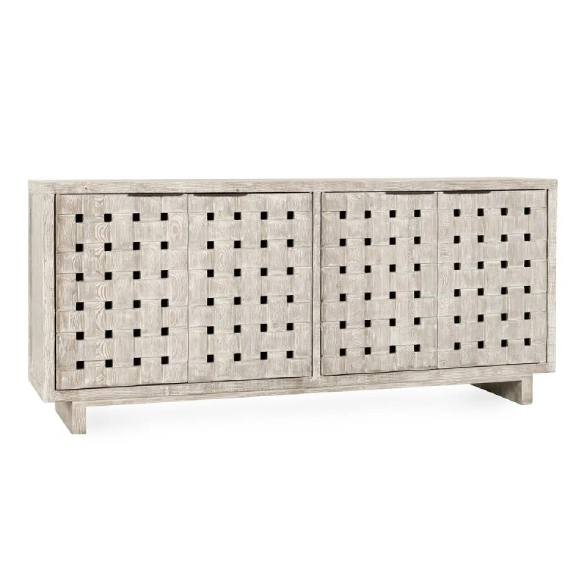 Bast Solid Wood 4dr Cabinet – Timeworn Cream Dining Storage Classic Home 4