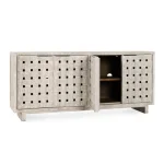 Bast Solid Wood 4dr Cabinet – Timeworn Cream Dining Storage Classic Home 19