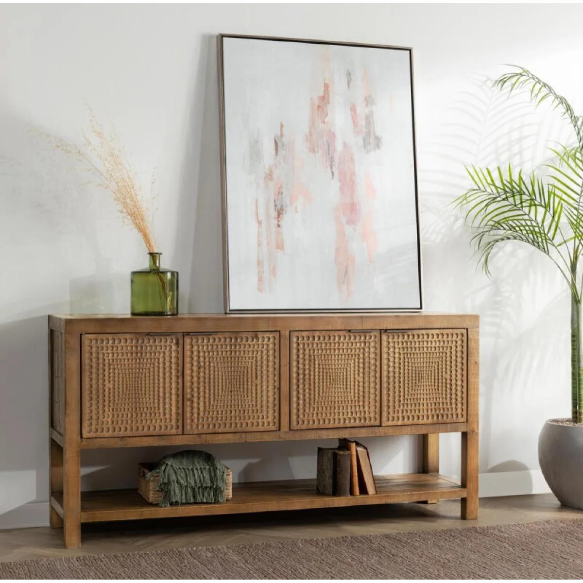 Osiris Solid Wood 4dr Cabinet Dining Storage Brown 11