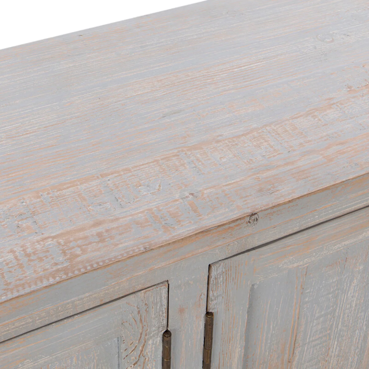 Janes Solid Wood 4dr Cabinet Dining Storage Blue Washed 10