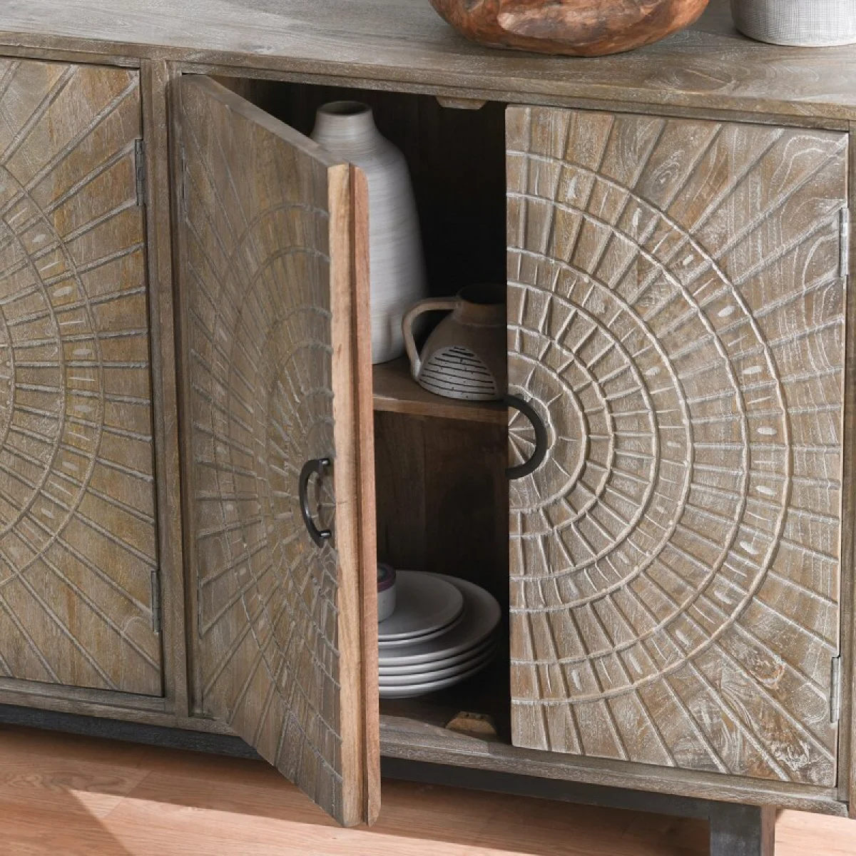 Vivienne Solid Wood 4dr Cabinet Dining Storage Classic Home 8