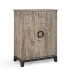 Vivienne Solid Wood Bar Cabinet - Light Gray