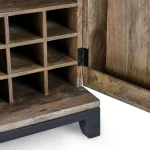 Vivienne Solid Wood Bar Cabinet - Light Gray - Image 6