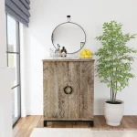 Vivienne Solid Wood Bar Cabinet - Light Gray - Image 10