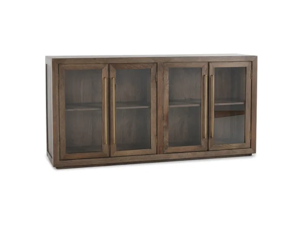 Bradley Solid Wood 4dr Cabinet Dining Storage Brown