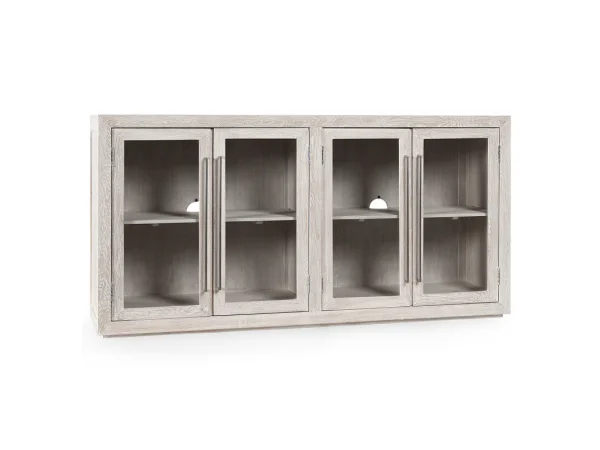 Bradley Solid Wood 4dr Cabinet – White Dining Storage Classic Home