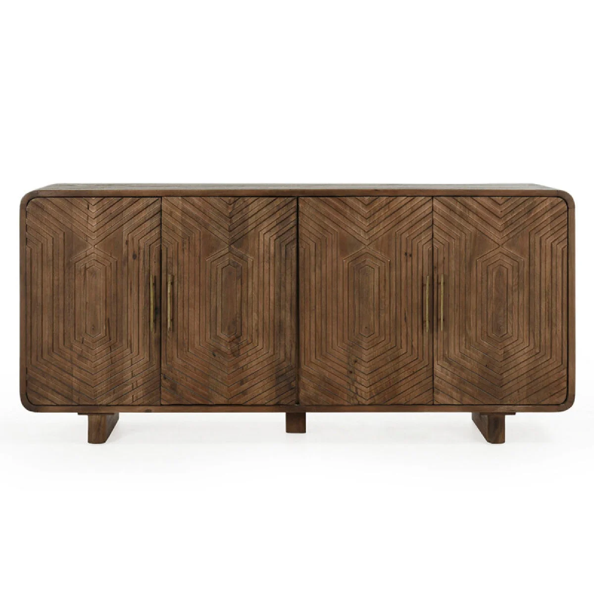 Holmes Solid Wood 4dr Buffet Dining Storage Artisan Brown 6