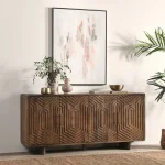 Holmes Solid Wood 4dr Buffet Dining Storage Artisan Brown 23