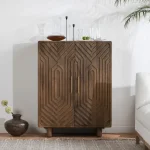 Holmes Solid Wood Bar Cabinet Bar Furniture Artisan Brown 18