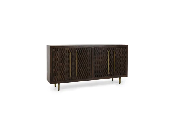 Norwood Solid Wood 4dr Buffet Dining Storage Bark Brown