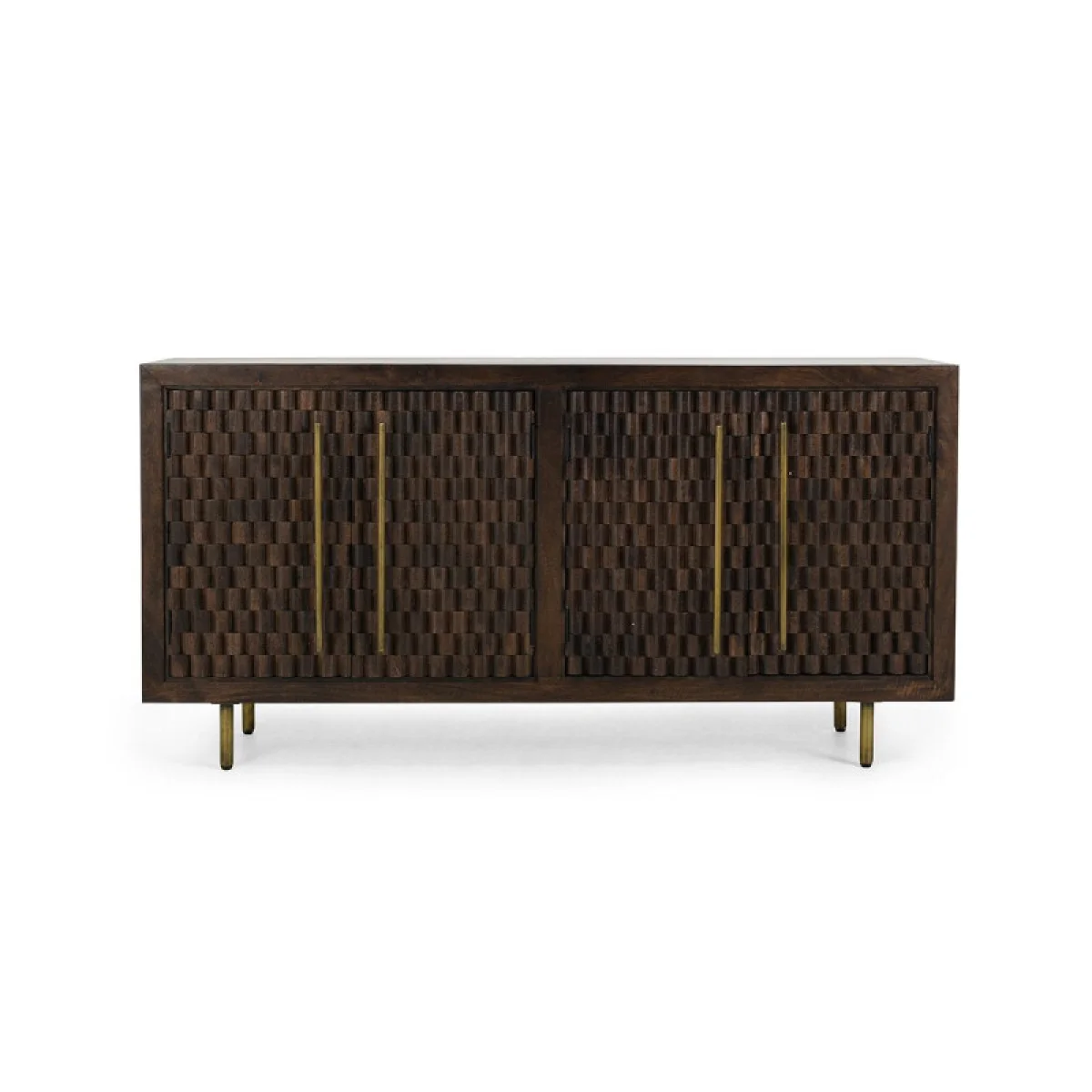 Norwood Solid Wood 4dr Buffet Dining Storage Bark Brown 6