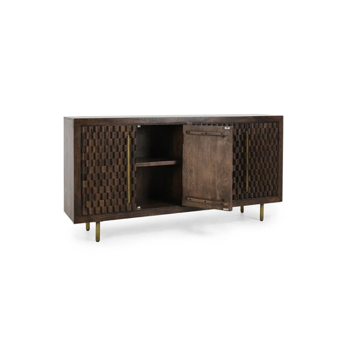 Norwood Solid Wood 4dr Buffet Dining Storage Bark Brown 9