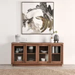 Selena Solid Wood 4dr Buffet Dining Storage Brown 19