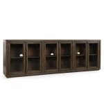 Bradley Solid Wood 6dr Cabinet Dining Storage Brown 15