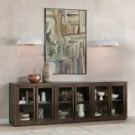 Bradley Solid Wood 6dr Cabinet Dining Storage Brown 23