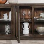Bradley Solid Wood 6dr Cabinet Dining Storage Brown 25
