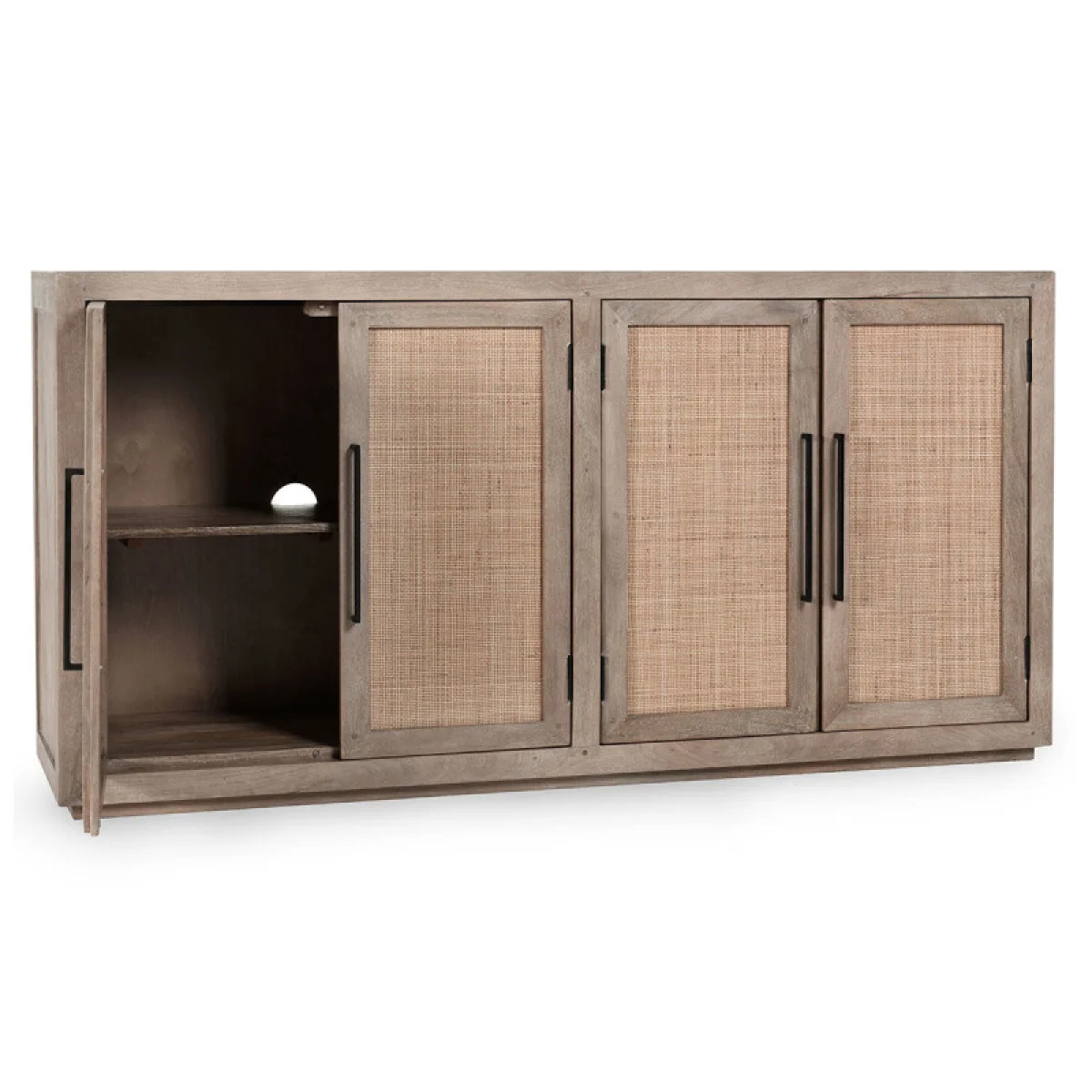 Jensen Cane/wood 4dr Cabinet Dining Storage Classic Home 8