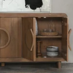 Vally Solid Wood 6dr Buffet Dining Storage Artisan Brown 25