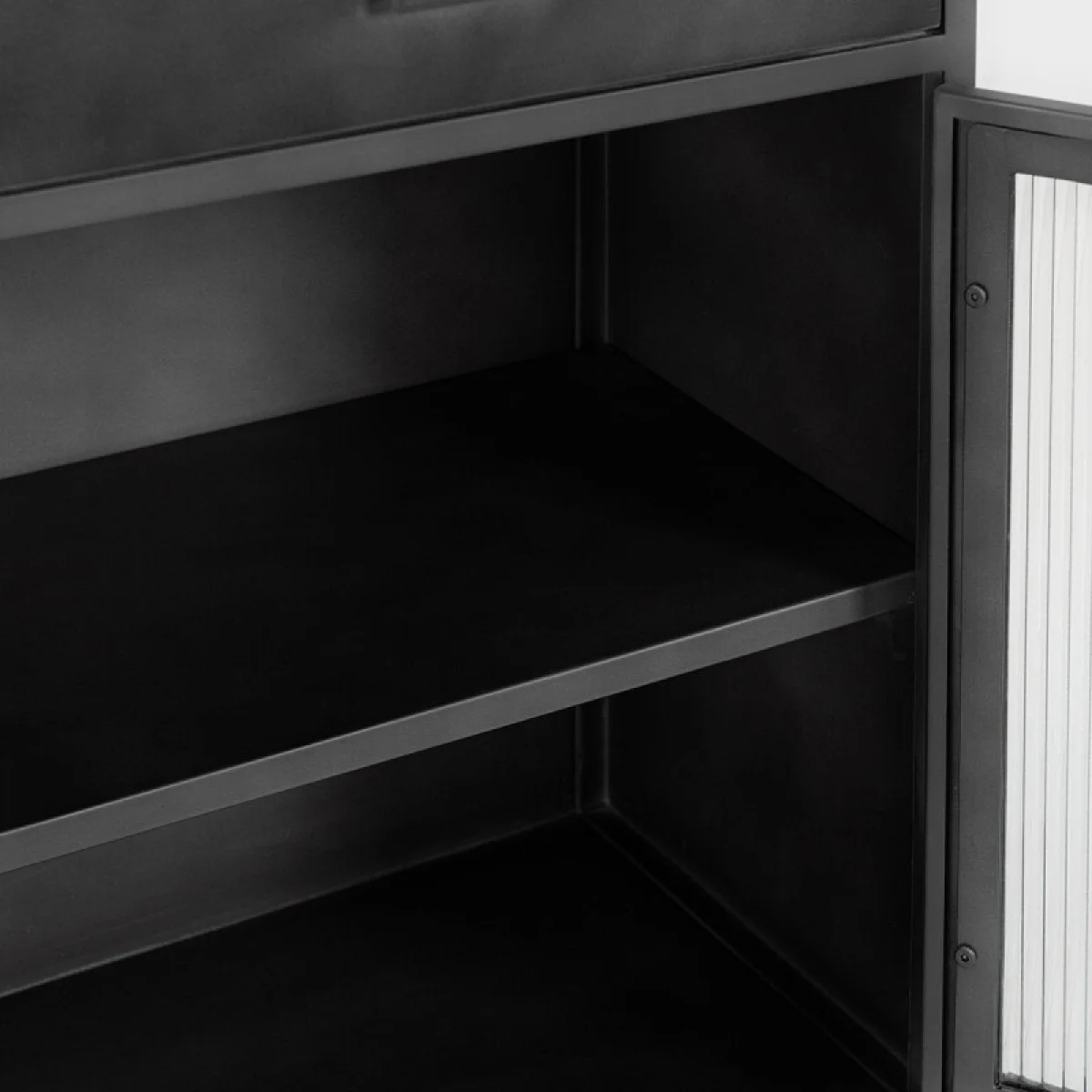 Nore Metal/glass 2dwr 2dr Cabinet Dining Storage black 11