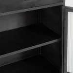 Nore Metal/glass 2dwr 2dr Cabinet Dining Storage black 22