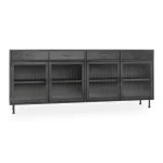 Nore Metal/glass 4dwr 4dr Cabinet Dining Storage black 14