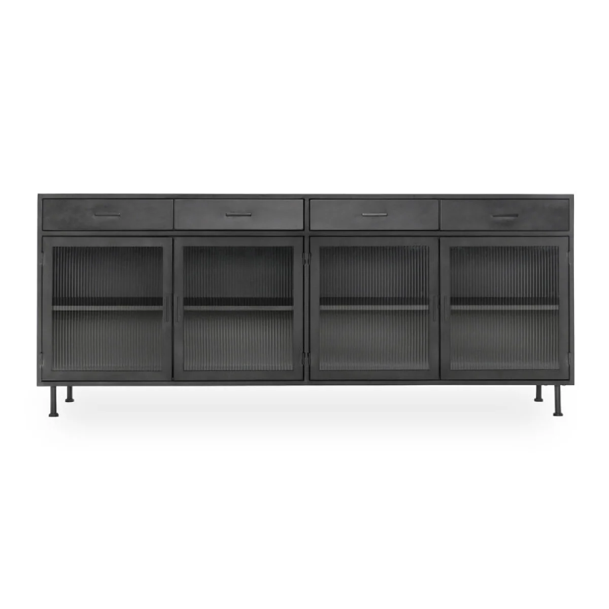 Nore Metal/glass 4dwr 4dr Cabinet Dining Storage black 6