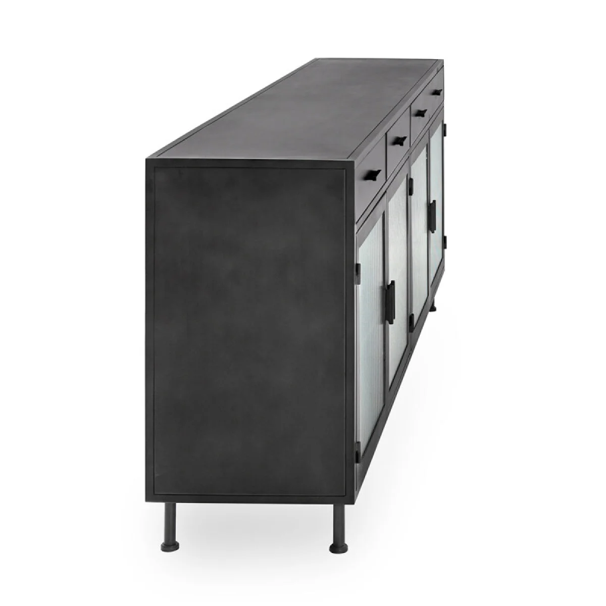 Nore Metal/glass 4dwr 4dr Cabinet Dining Storage black 7