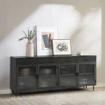 Nore Metal/glass 4dwr 4dr Cabinet Dining Storage black 23