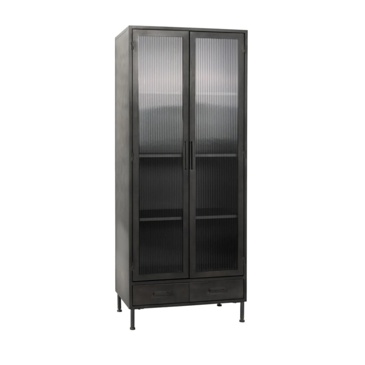 Nore Metal/glass 2dr 2dwr Tall Cabinet Accent Furniture Accent Furniture 4