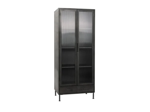 Nore Metal/glass 2dr 2dwr Tall Cabinet Accent Furniture Accent Furniture