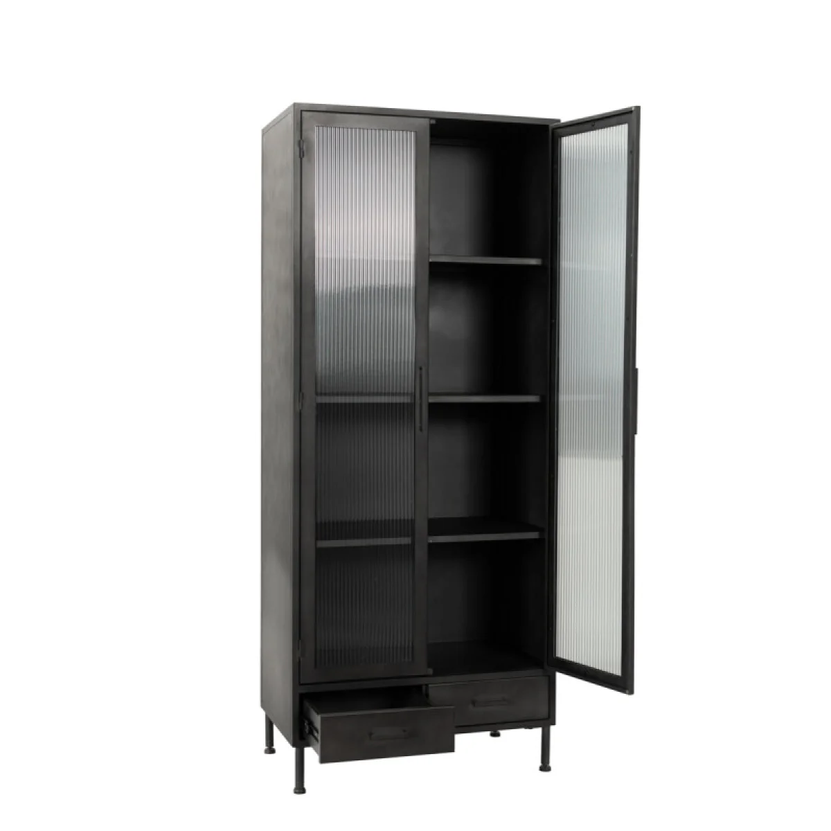 Nore Metal/glass 2dr 2dwr Tall Cabinet Accent Furniture Accent Furniture 7