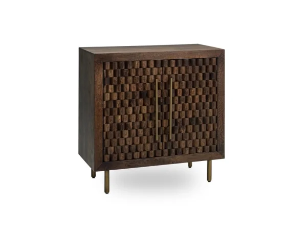 Norwood Solid Wood 2dr Cabinet Dining Storage Bark Brown