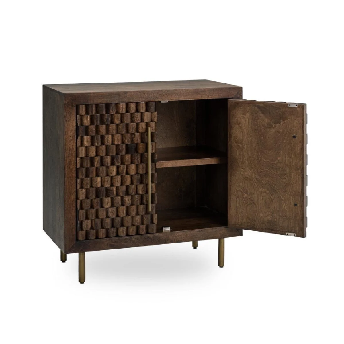 Norwood Solid Wood 2dr Cabinet Dining Storage Bark Brown 9