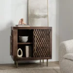 Norwood Solid Wood 2dr Cabinet Dining Storage Bark Brown 23