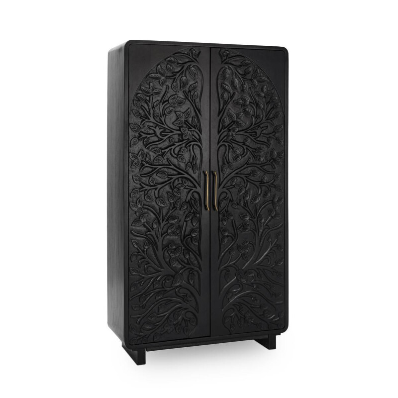 Albero Solid Wood Tall Cabinet – Black Accent Furniture Accent Furniture 4 Albero Solid Wood Tall Cabinet – Black Accent Furniture Accent Furniture 4