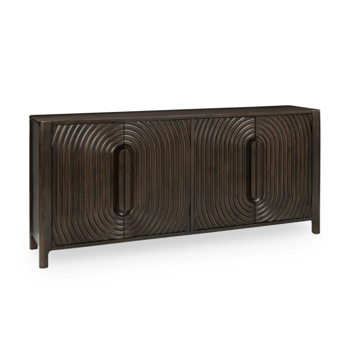Colson Solid Wood 4dr Cabinet Dining Storage Brown 4